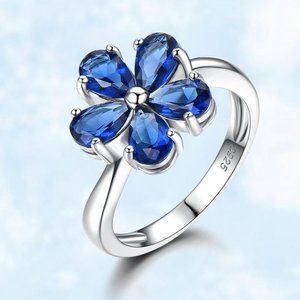 PEAR SHAPE SAPPHIRE BLUE CUBIC ZIRCONIA RING